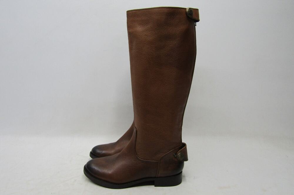 Arturo Chiang Womens Size 5.5 M Brown Leather Zip Buckle Knee High Fashion Boots